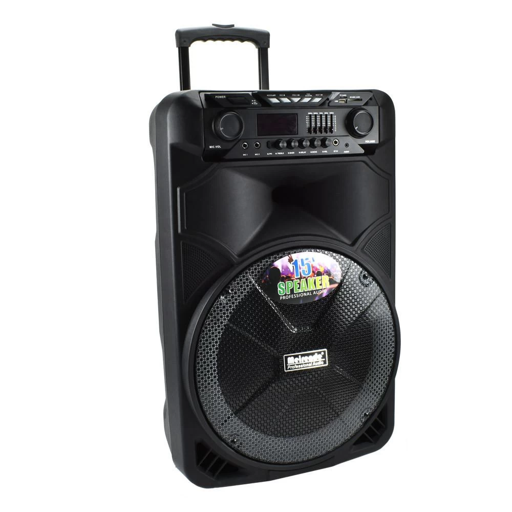  Φορητό Ηχείο Karaoke 15'' 500watt με 2 Ασύρματα Μικρόφωνα σε Μαύρο MR-108 